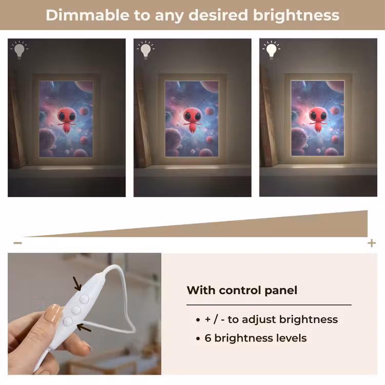 Buitenaards wezen - Rood - Planeten Light Box met kabel (Kinderlampje) klein -USP_dimbaarEN