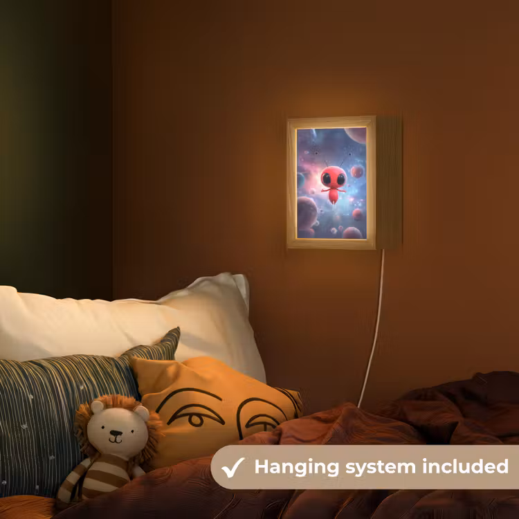 Buitenaards wezen - Rood - Planeten Light Box met kabel (Kinderlampje) klein -sfeer5_kind_EN