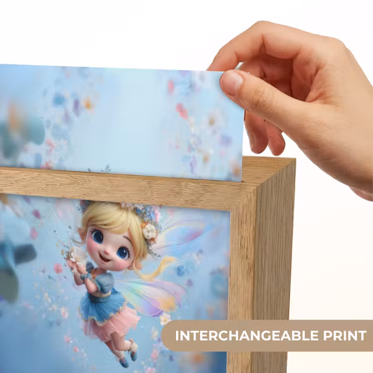 Fee - Bloemen - Sprookje - Blauw Light Box met kabel (Kinderlampje) klein -USP_websiteprintEN