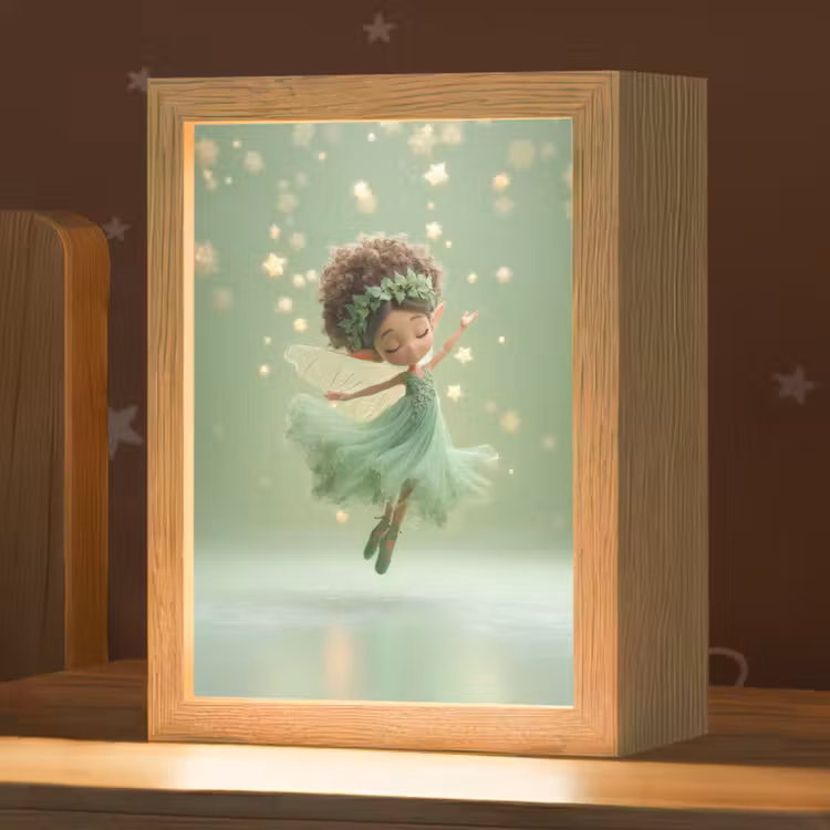 Fee - Groen - Sprookje - Sterren Light Box met kabel klein -zzz_3d_website