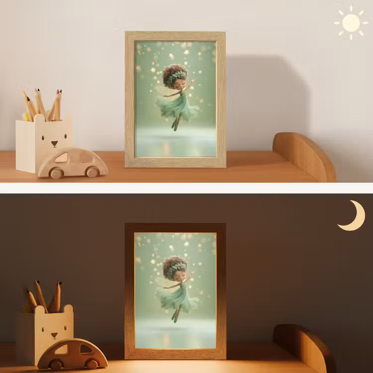 Fee - Groen - Sprookje - Sterren Light Box met kabel klein -sfeer3_kind