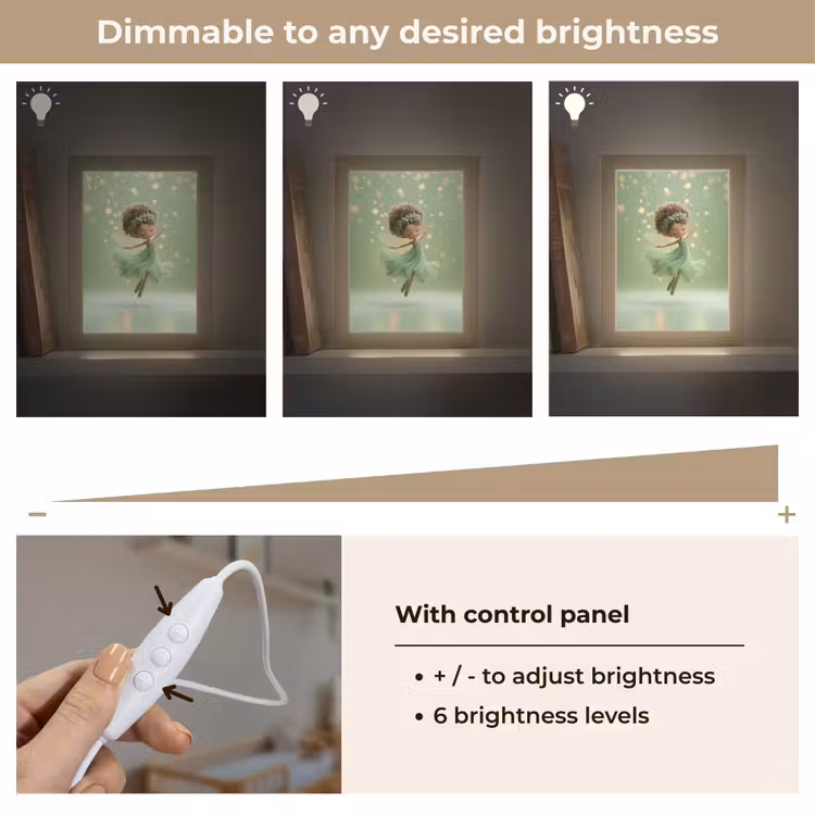 Fee - Groen - Sprookje - Sterren Light Box met kabel (Kinderlampje) klein -USP_dimbaarEN