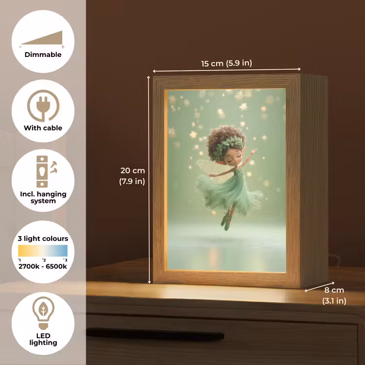 Fee - Groen - Sprookje - Sterren Light Box met kabel (Kinderlampje) klein -USP_EN