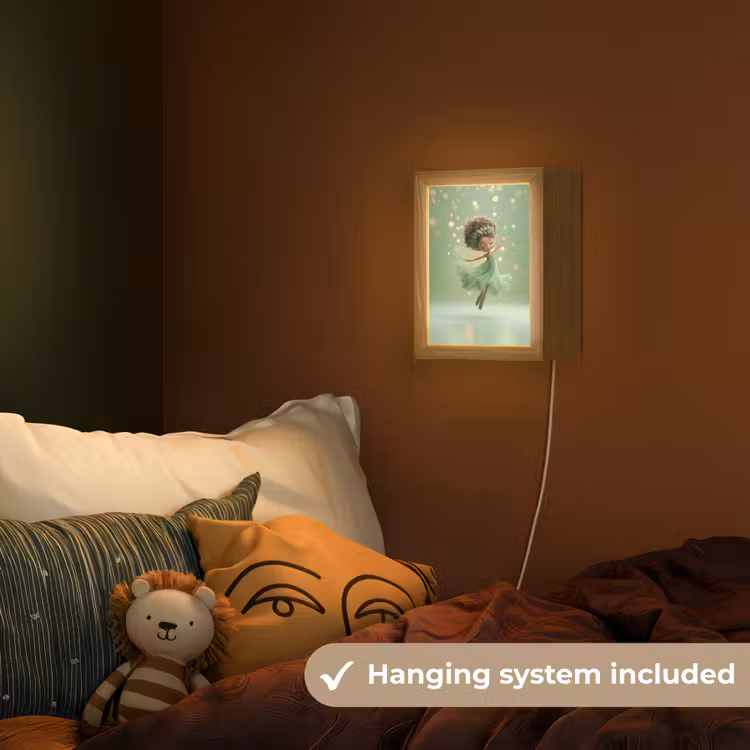 Fee - Groen - Sprookje - Sterren Light Box met kabel (Kinderlampje) klein -sfeer5_kind_EN