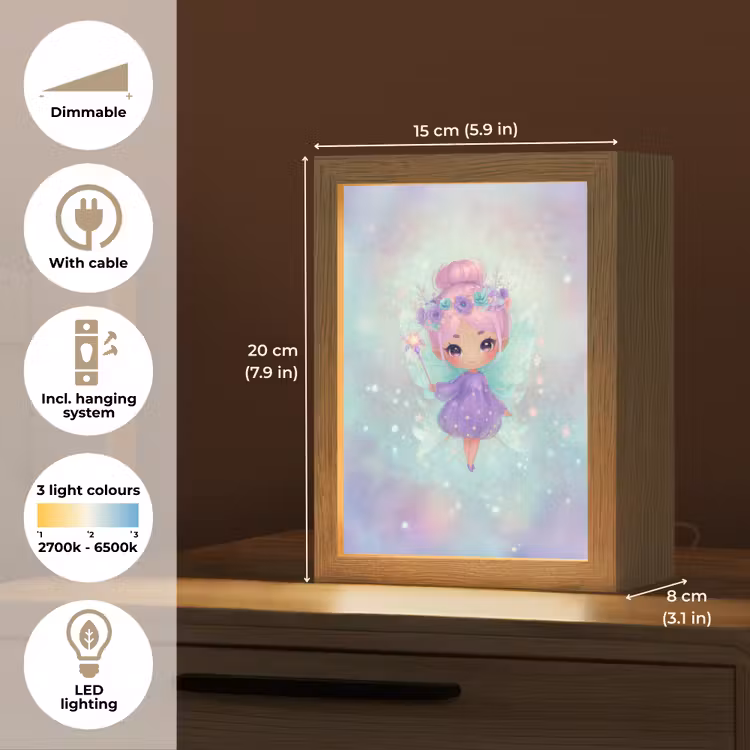 Fee - Paars - Glinsters Light Box met kabel (Kinderlampje) klein -USP_EN