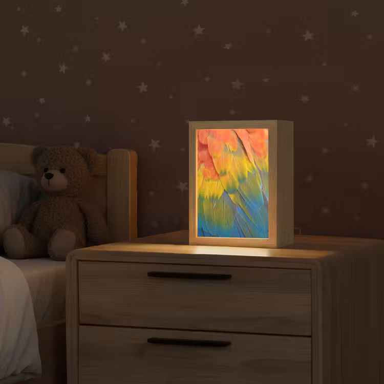 Veren - Ara - Kleurrijk Light Box met kabel (Kinderlampje) klein -sfeer1_kind