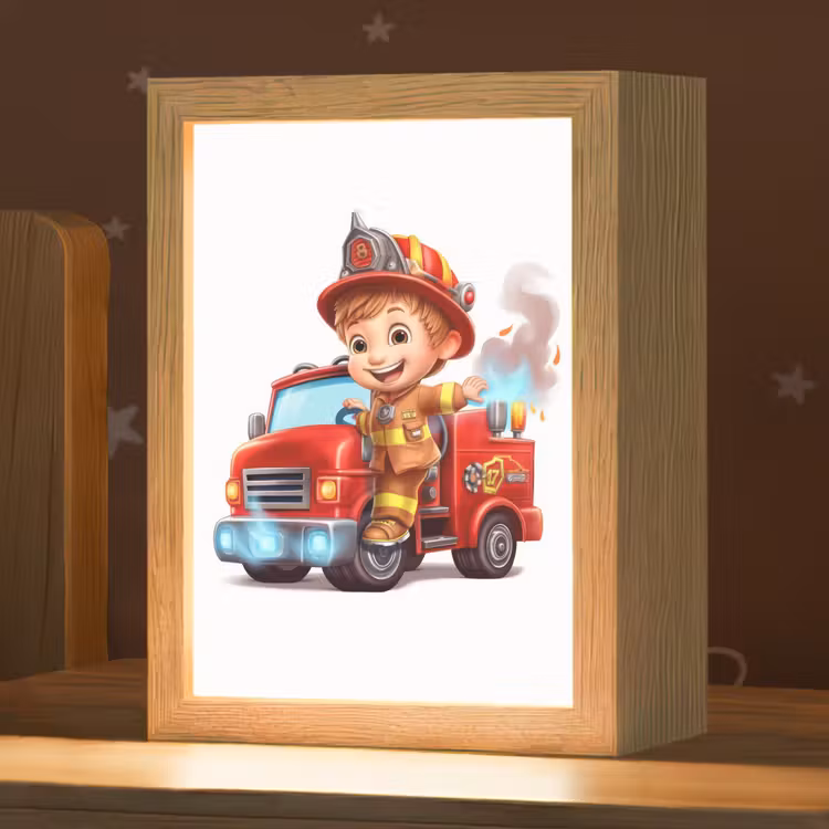 Brandweerwagen - Jongens - Kind - Rood Light Box met kabel klein -zzz_3d_website