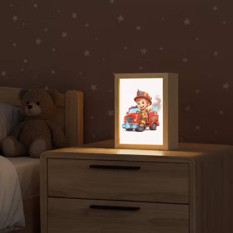 Brandweerwagen - Jongens - Kind - Rood Light Box met kabel klein -sfeer1_kind