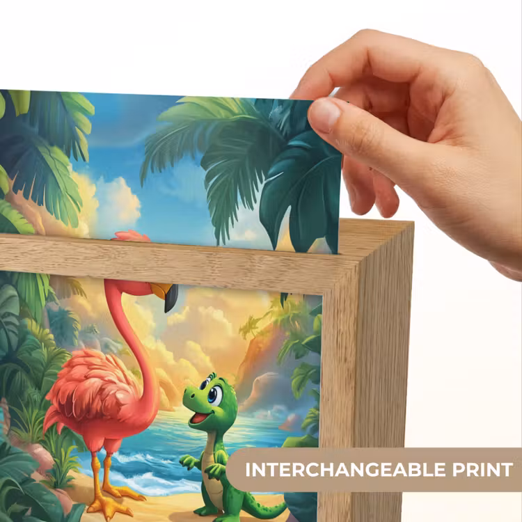 Flamingo - Dinosaurus - Strand - Kleurrijk Light Box met kabel (Kinderlampje) klein -USP_websiteprintEN