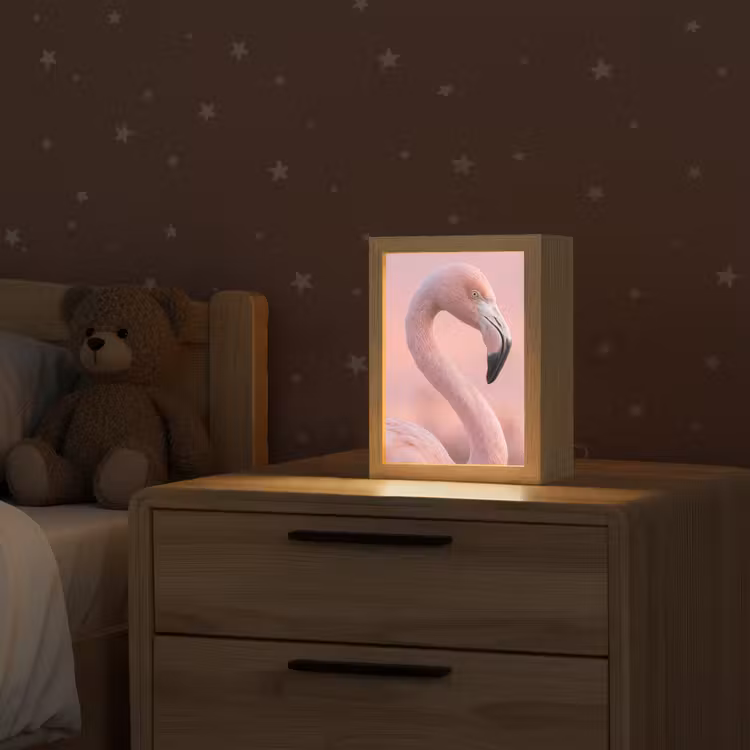 Flamingo - Portret - Roze Light Box met kabel (Kinderlampje) klein -sfeer1_kind