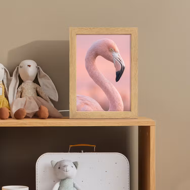 Flamingo - Portret - Roze Light Box met kabel (Kinderlampje) klein -sfeer2_kind