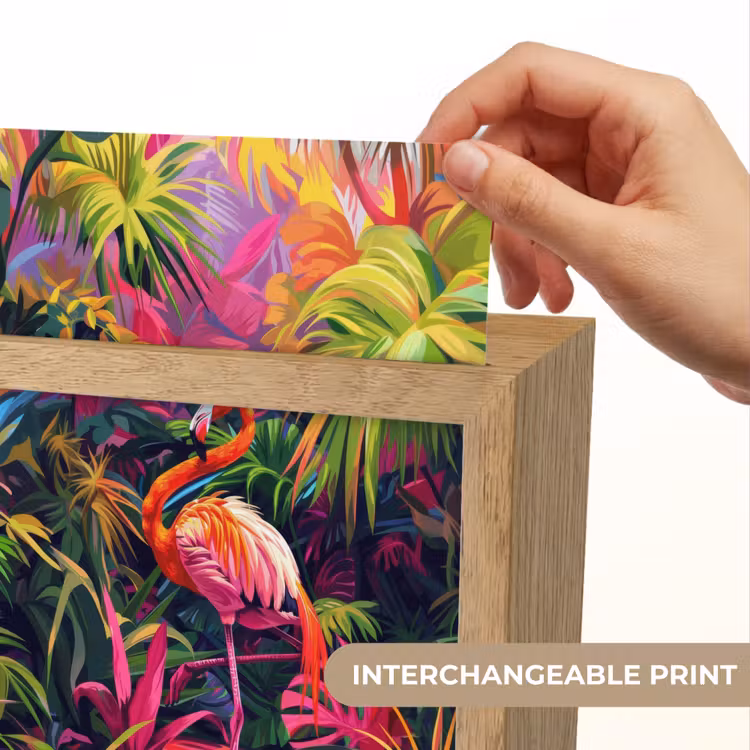Flamingo - Tropisch - Dier - Bladeren Light Box met kabel (Kinderlampje) klein -USP_websiteprintEN