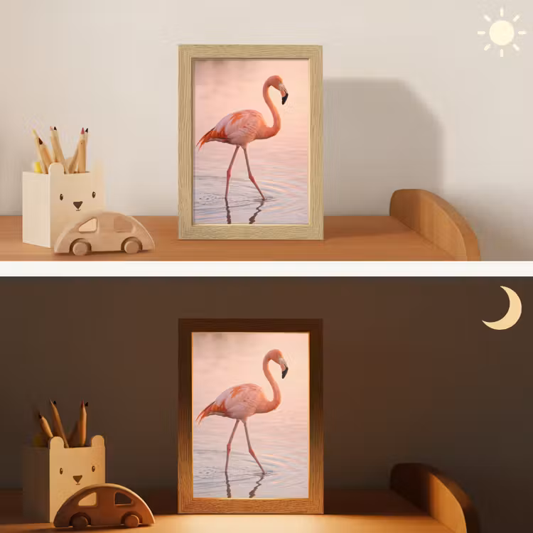 Flamingo - Water - Roze Light Box met kabel (Kinderlampje) klein -sfeer3_kind