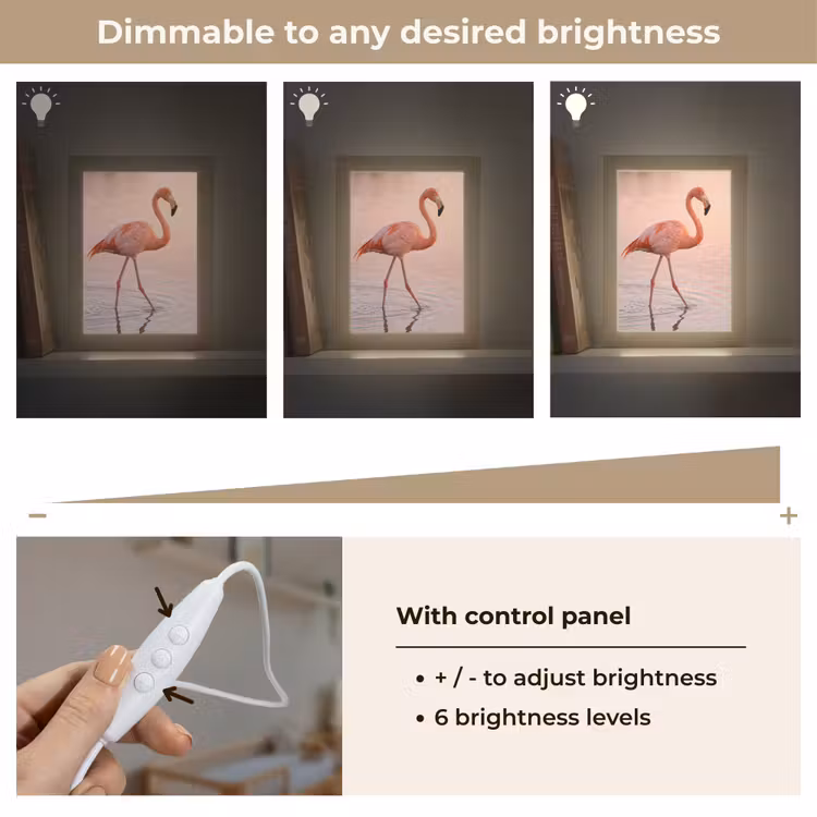Flamingo - Water - Roze Light Box met kabel (Kinderlampje) klein -USP_dimbaarEN