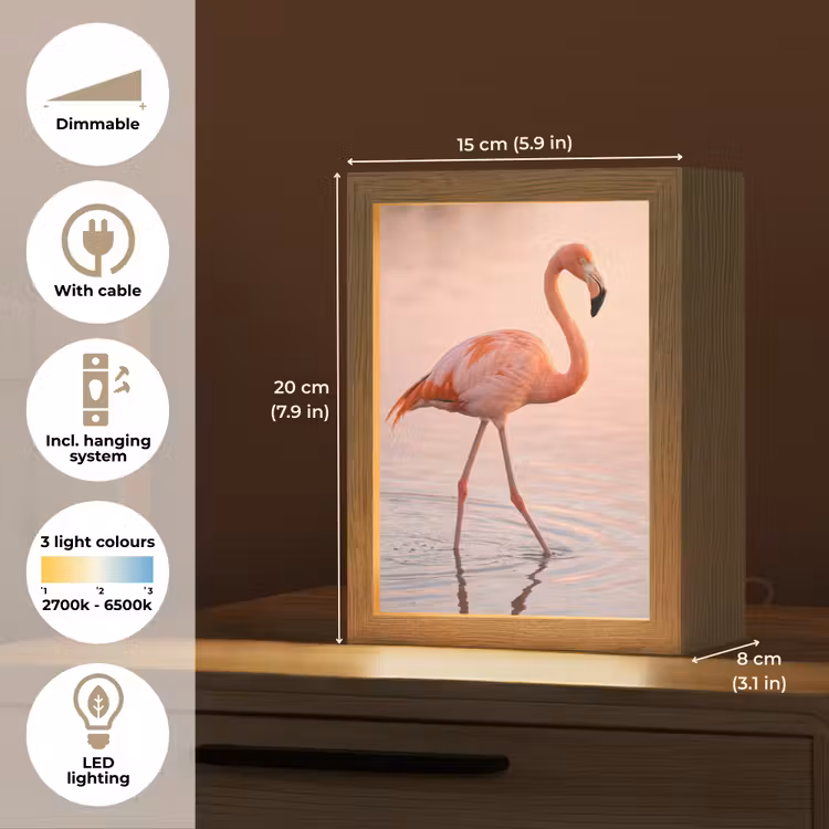 Flamingo - Water - Roze Light Box met kabel (Kinderlampje) klein -USP_EN