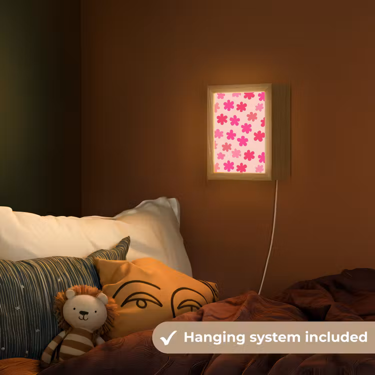 Bloemen - Patroon - Roze Light Box met kabel (Kinderlampje) klein -sfeer5_kind_EN