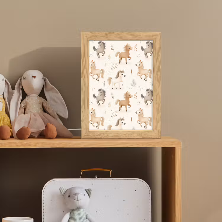 Veulens - Paard - Patroon - Beige Light Box met kabel klein -sfeer2_kind