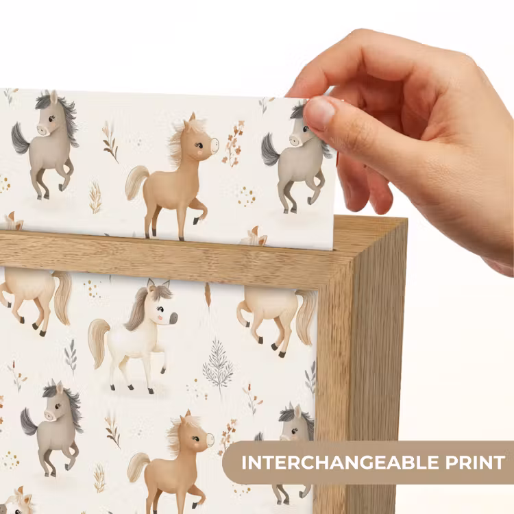 Veulens - Paard - Patroon - Beige Light Box met kabel (Kinderlampje) klein -USP_websiteprintEN