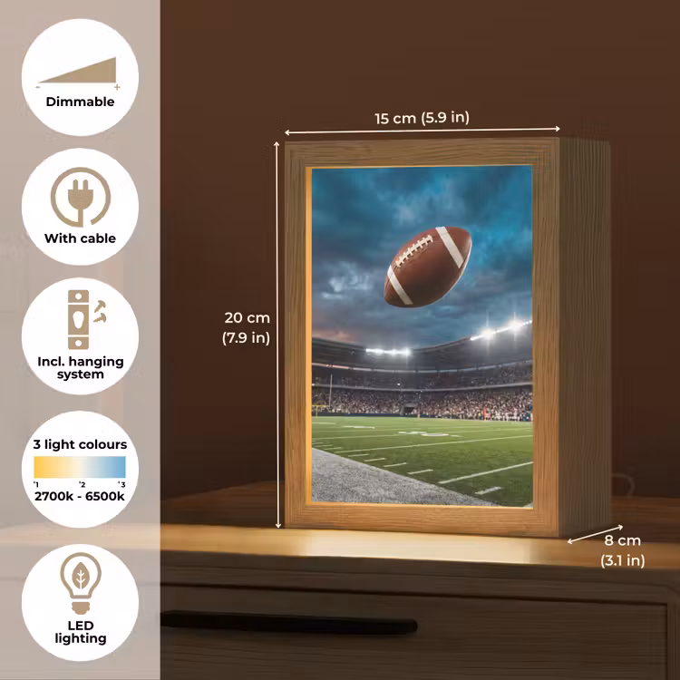 Football - Bal - Stadion - Sport Light Box met kabel (Kinderlampje) klein -USP_EN
