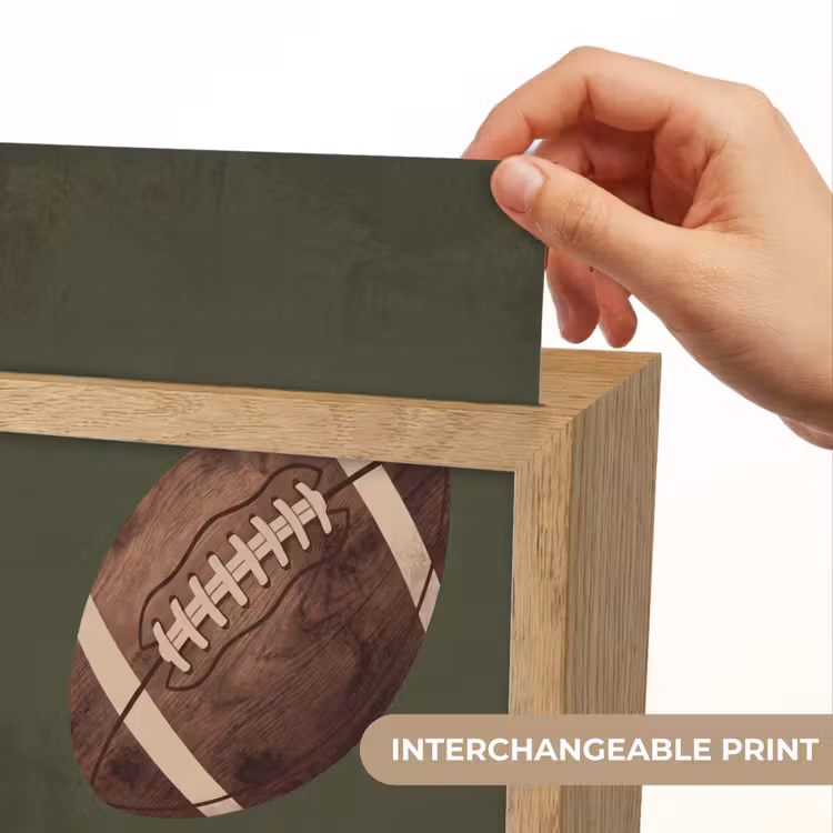Football - Hout - Sport - Groen Light Box met kabel (Kinderlampje) klein -USP_websiteprintEN