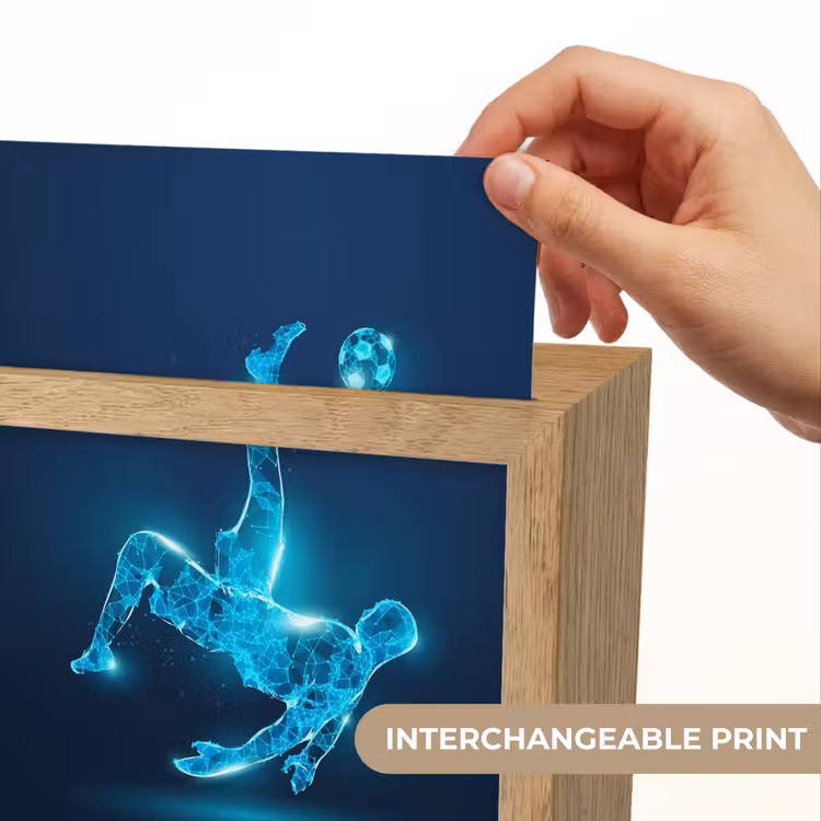 Voetballer - Blauw - Neon Light Box met kabel (Kinderlampje) klein -USP_websiteprintEN