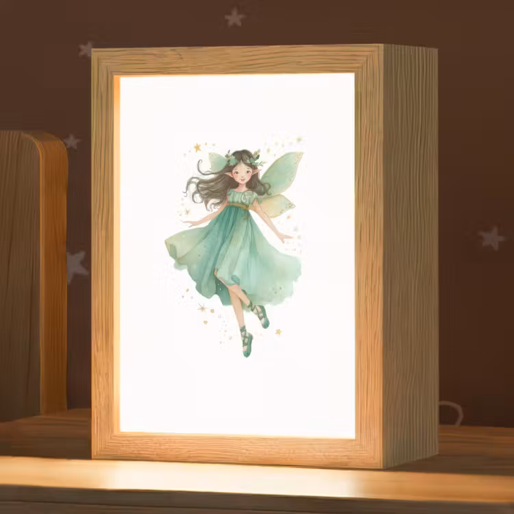Bosfee - Groen - Sprookje Light Box met kabel klein -zzz_3d_website