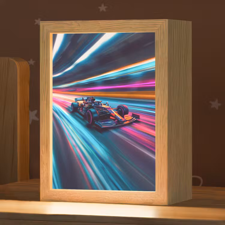 Formule 1 - Auto - Race - Jongens - Kleurrijk Light Box met kabel klein -zzz_3d_website