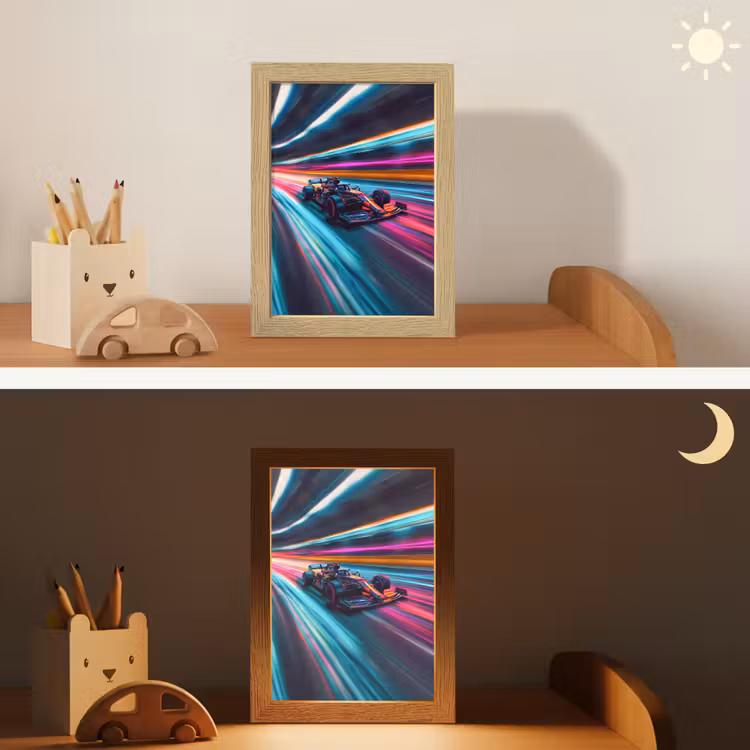 Formule 1 - Auto - Race - Jongens - Kleurrijk Light Box met kabel klein -sfeer3_kind