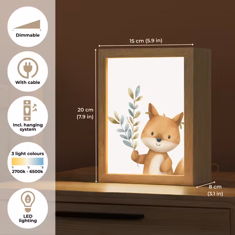 Vos - Dier - Bosdieren Light Box met kabel (Kinderlampje) klein -USP_EN