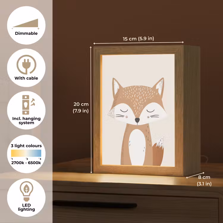 Vos - Dier - Bosdieren Light Box met kabel (Kinderlampje) klein -USP_EN