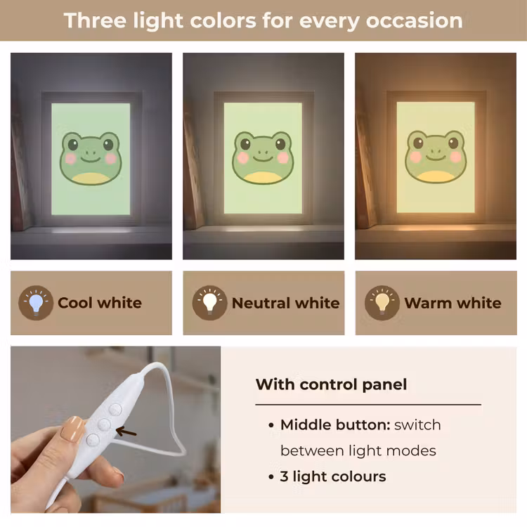 Kikker - Groen - Vriendelijkheid Light Box met kabel (Kinderlampje) klein -USP_lichtkleurEN
