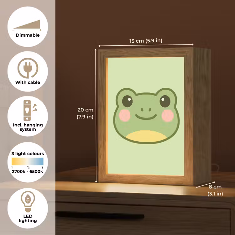 Kikker - Groen - Vriendelijkheid Light Box met kabel (Kinderlampje) klein -USP_EN