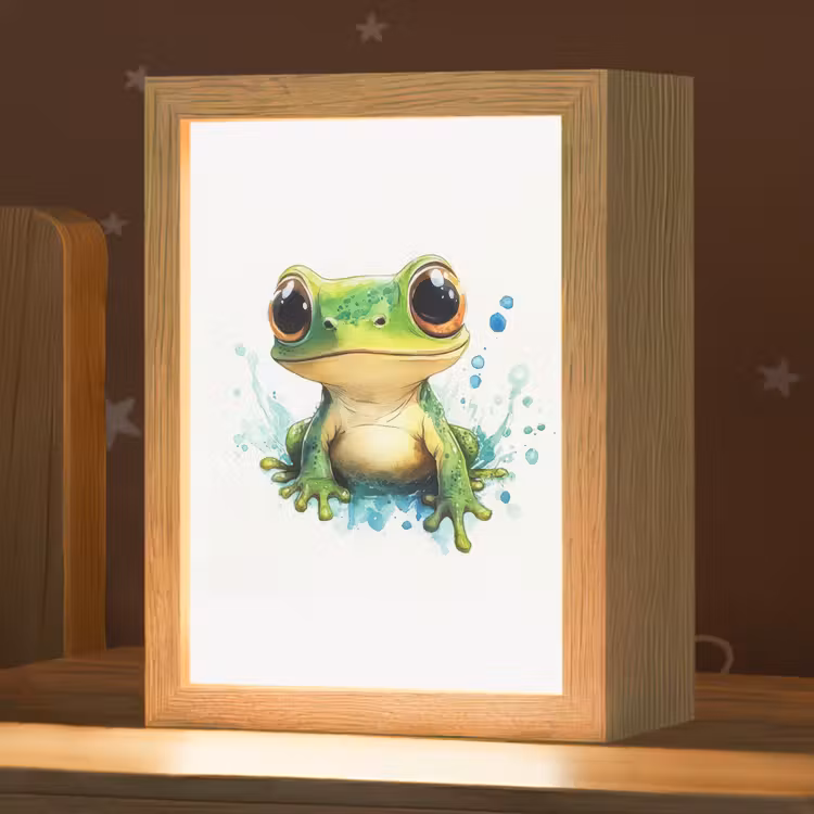 Kikker - Groen - Water - Dieren Light Box met kabel klein -zzz_3d_website
