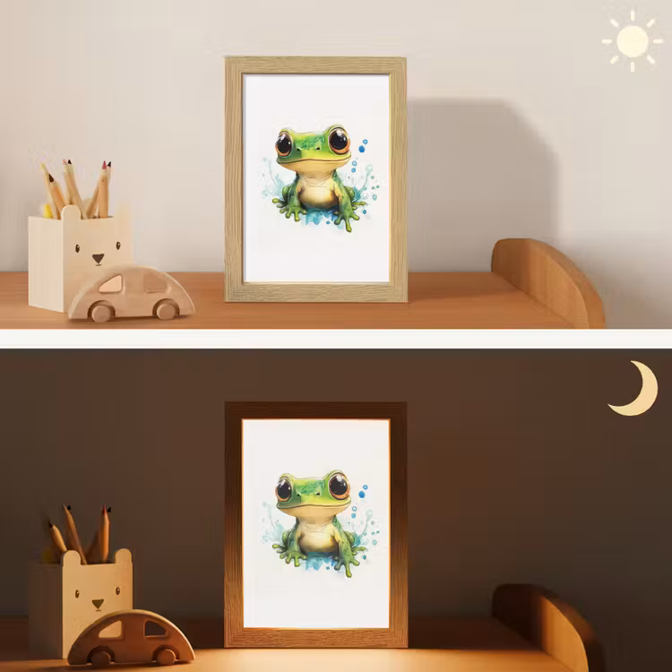 Kikker - Groen - Water - Dieren Light Box met kabel klein -sfeer3_kind