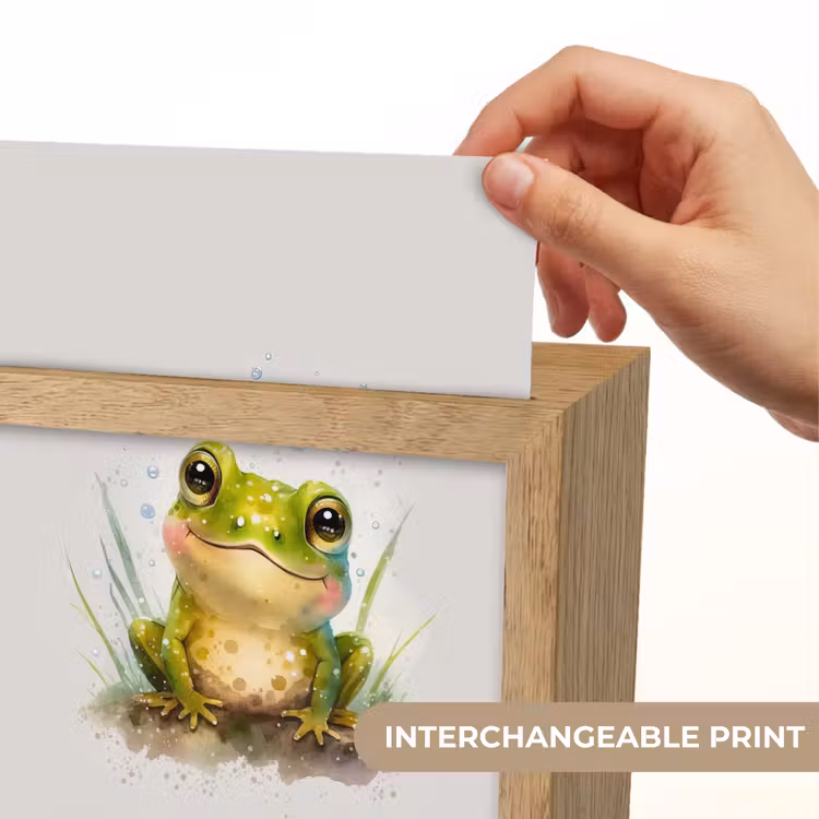 Kikker - Groen - Waterverf - Dieren - Jongen - Meisje Light Box met kabel (Kinderlampje) klein -USP_websiteprintEN