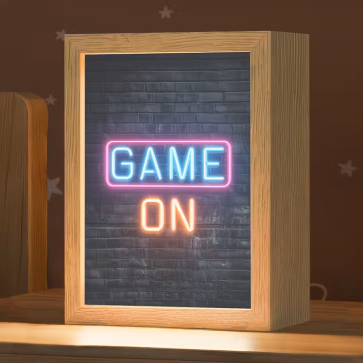 Game on - Neon - Muur Light Box met kabel klein -zzz_3d_website