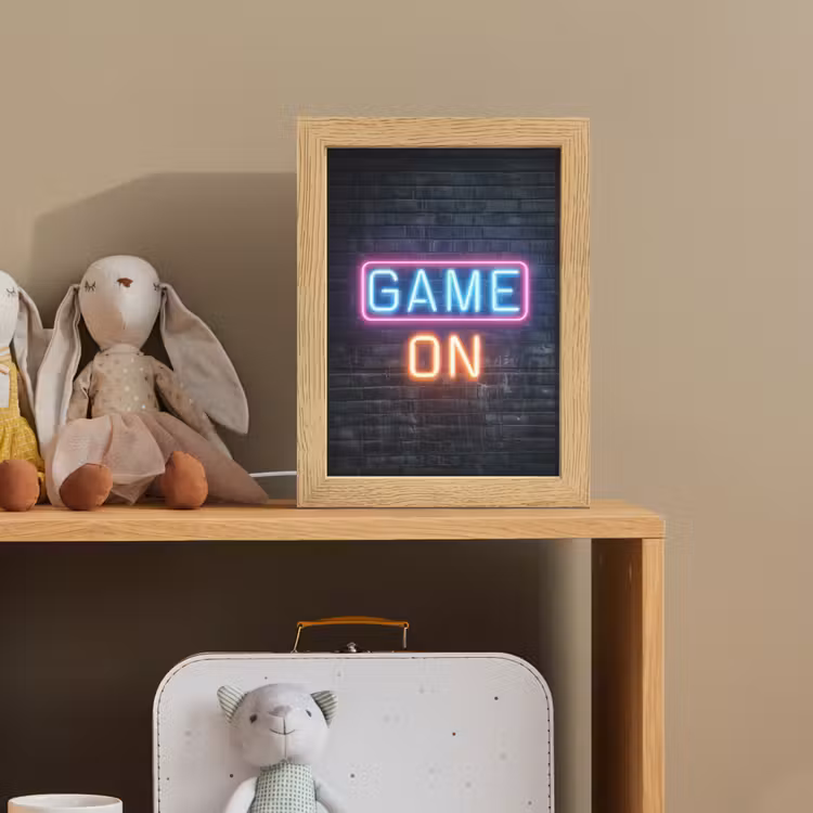 Game on - Neon - Muur Light Box met kabel klein -sfeer2_kind