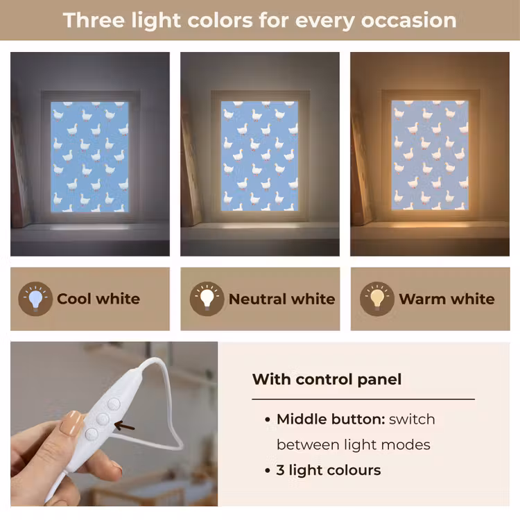 Ganzen - Elegant - Blauw Light Box met kabel (Kinderlampje) klein 904 -USP_lichtkleurEN