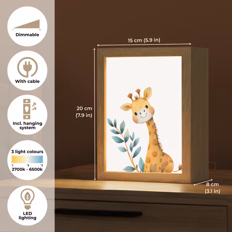Giraf - Dier - Wilde dieren Light Box met kabel (Kinderlampje) klein -USP_EN