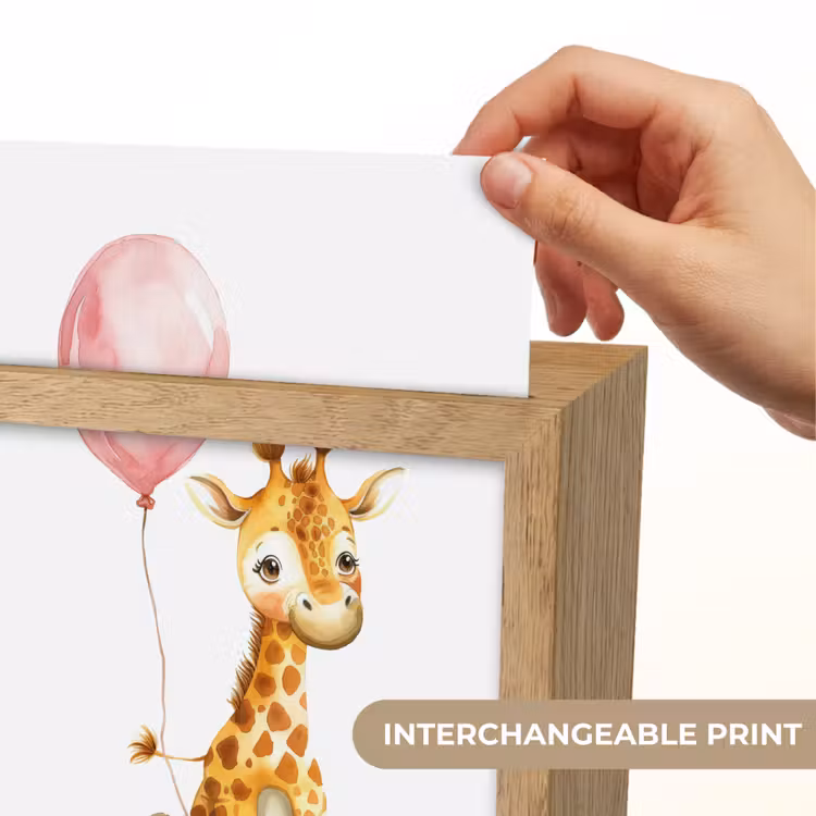 Giraf - Baby - Dieren - Roze ballon Light Box met kabel (Kinderlampje) klein -USP_websiteprintEN