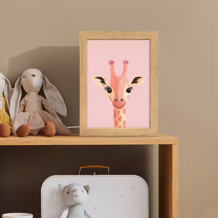 Giraffe - Illustratie - Roze Light Box met kabel klein -sfeer2_kind