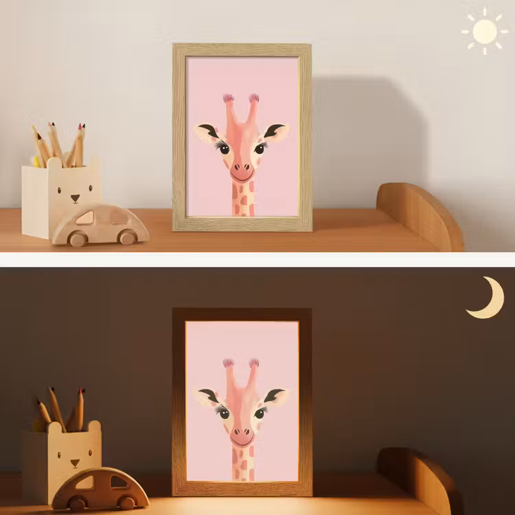 Giraffe - Illustratie - Roze Light Box met kabel klein -sfeer3_kind