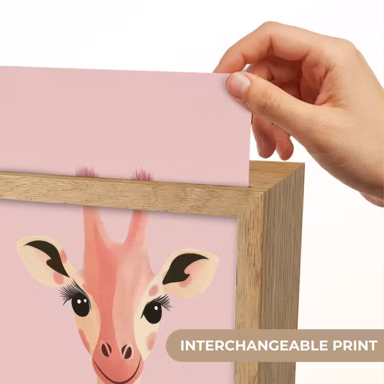 Giraffe - Illustratie - Roze Light Box met kabel (Kinderlampje) klein -USP_websiteprintEN