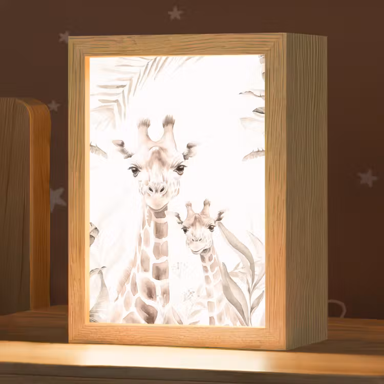Giraffe - Jungle - Bruin - Kinderen Light Box met kabel klein -zzz_3d_website