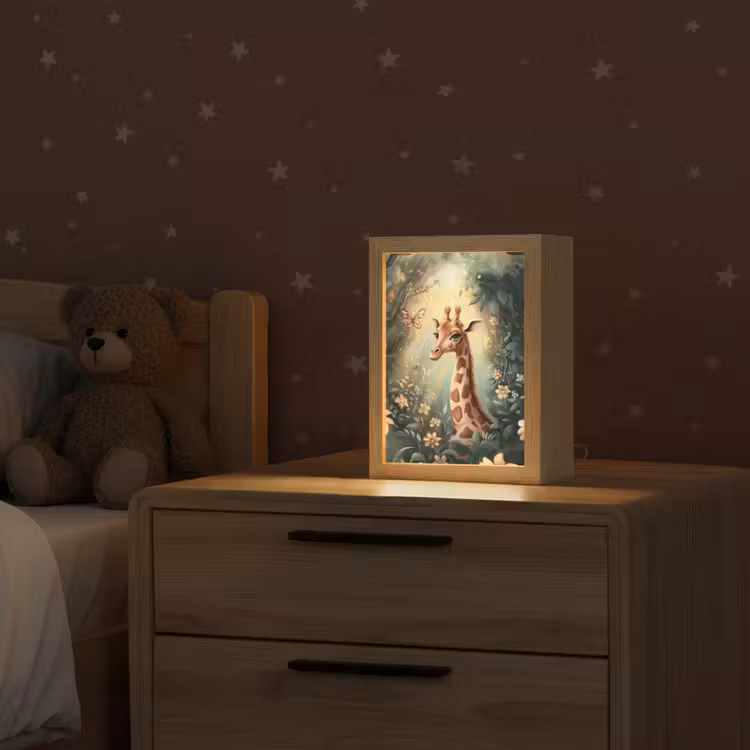 Giraffe - Jungle - Bloemen Light Box met kabel klein -sfeer1_kind