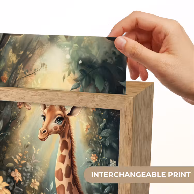 Giraffe - Jungle - Bloemen Light Box met kabel (Kinderlampje) klein -USP_websiteprintEN