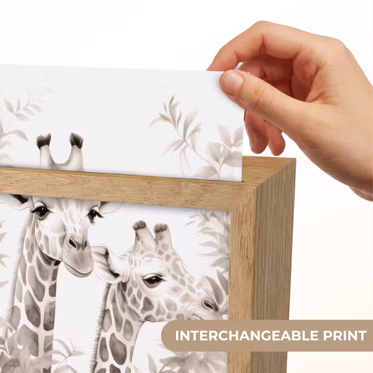Giraffe - Bladeren - Bruin - Jungle - Kind Light Box met kabel (Kinderlampje) klein -USP_websiteprintEN
