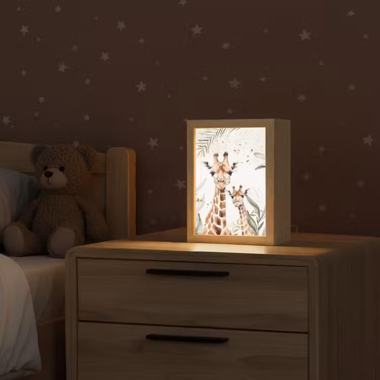 Giraffe - Bladeren - Kinderen - Dieren - Jungle Light Box met kabel klein -sfeer1_kind
