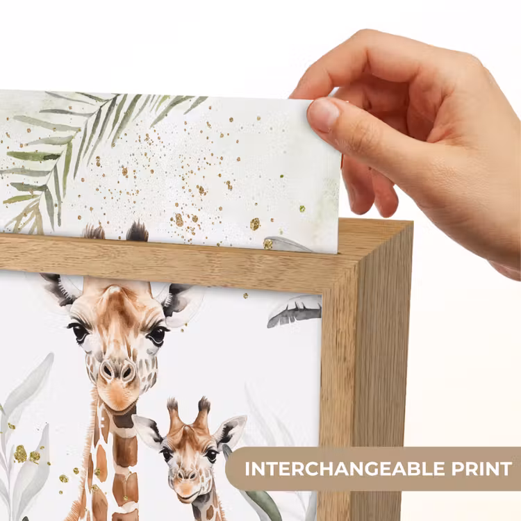 Giraffe - Bladeren - Kinderen - Dieren - Jungle Light Box met kabel (Kinderlampje) klein -USP_websiteprintEN