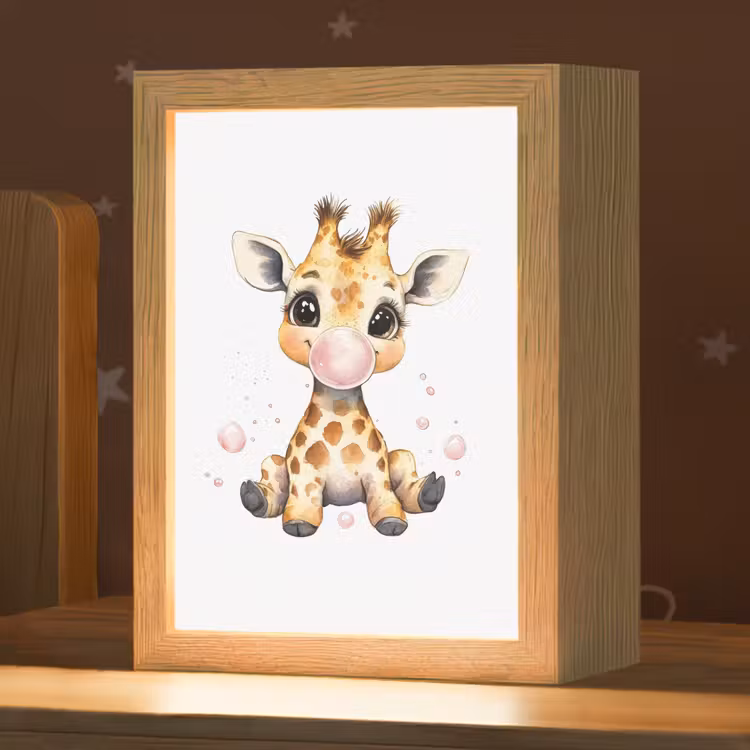 Giraffe - Roze - Kauwgom Light Box met kabel klein -zzz_3d_website